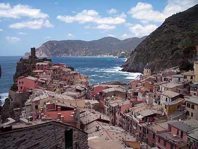 The village of Vernazza from the hill above