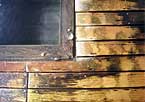 The wooden floor of a traditional Japanese tub